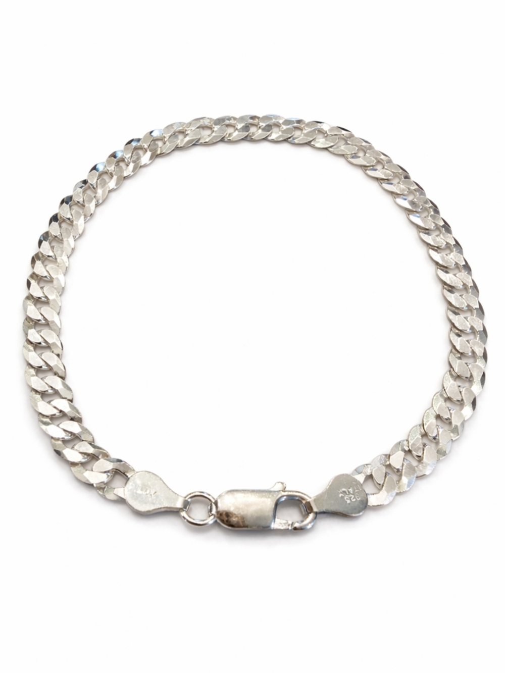 Men's 925 Sterling Silver Cuban Link Bracelet with Lobster Clasp [8"]